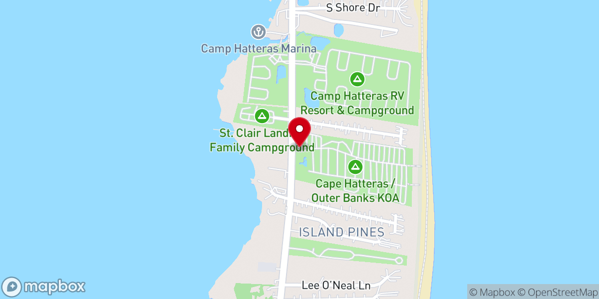 Map showing location of Cape Hatteras / Outer Banks KOA Resort