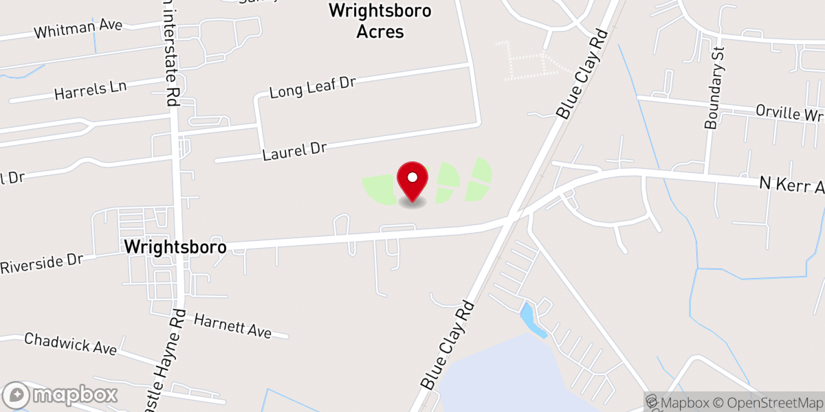 Map showing location of Wrightsboro United Methodist Church