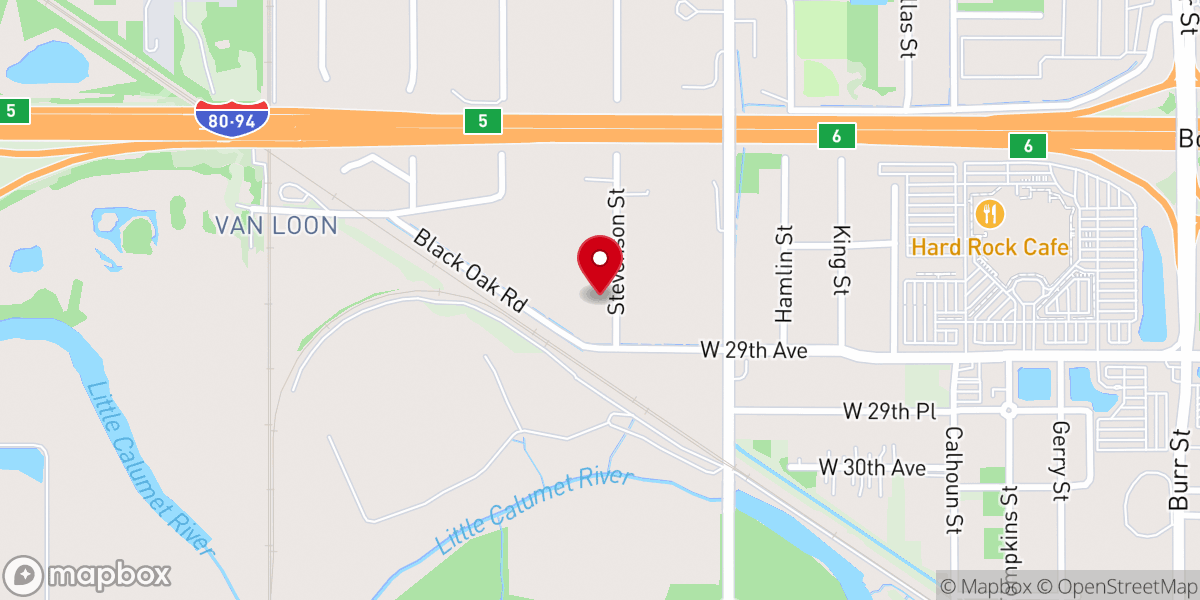 Map showing location of Black Oak Church of Christ