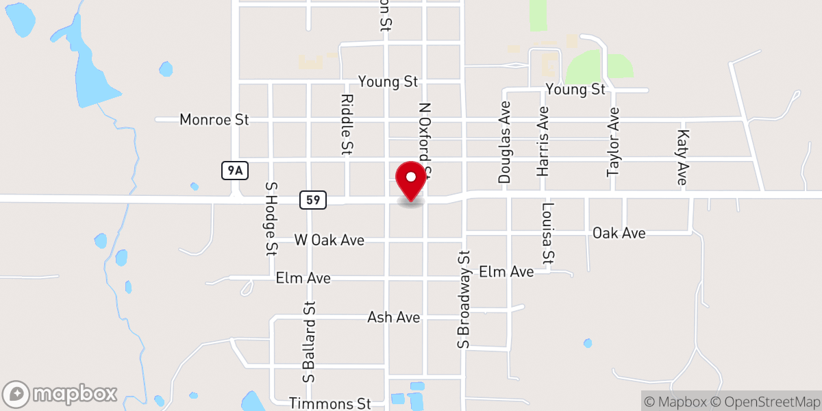 Map showing location of Trinity Baptist Church