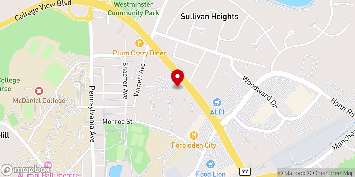 Map showing location of St John Parish Center