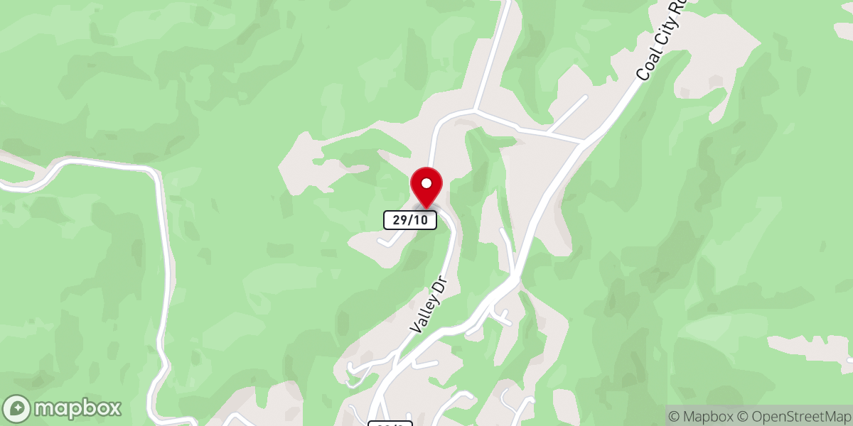 Map showing location of Lilly Brook Free Will Baptist Church