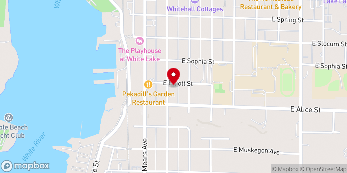 Map showing location of White Lake Wesleyan Church