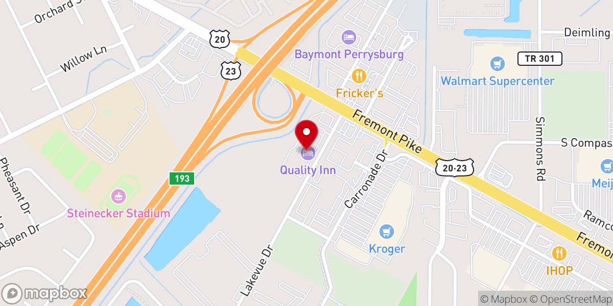Map showing location of Quality Inn Perrysburg - Toledo South