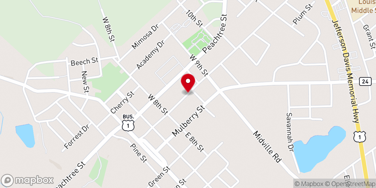 Map showing location of Presbyterian Church-Associates