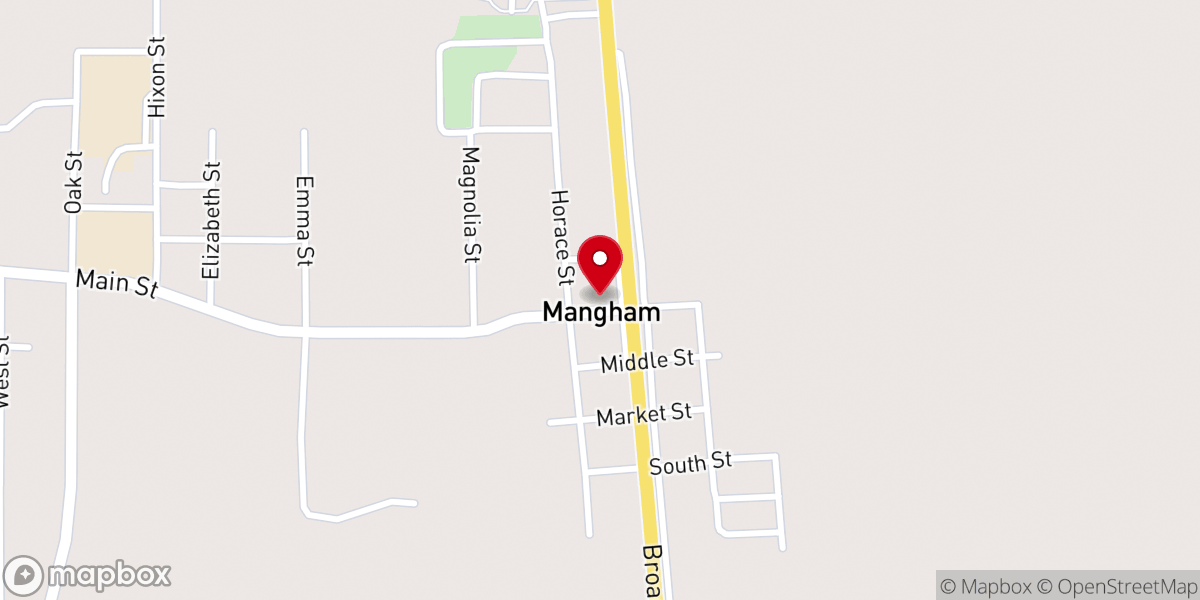 Map showing location of Mangham Police Department