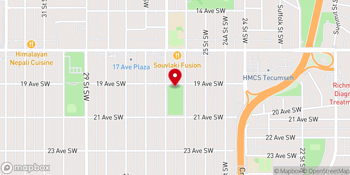 Map showing location of Bethany International Church Calgary