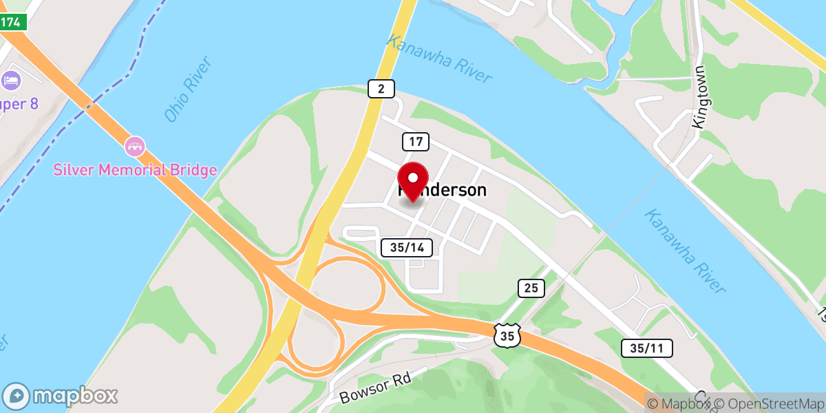 Map showing location of Henderson Church of Christ