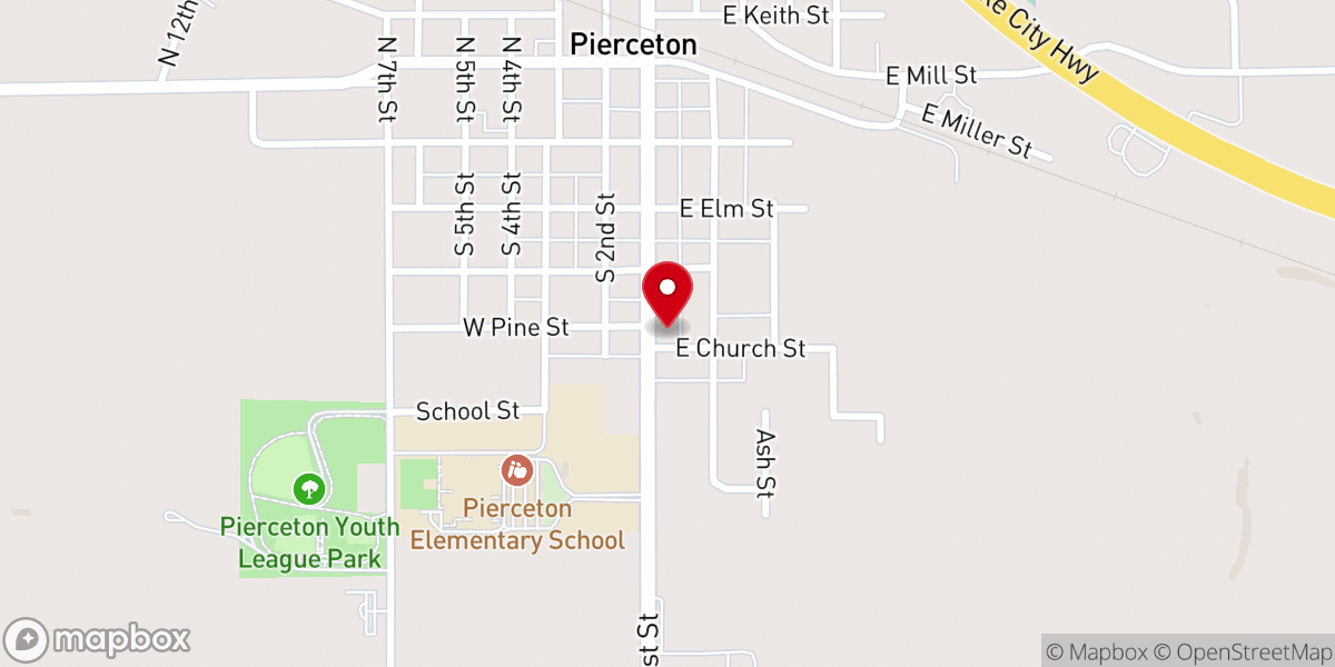 Map showing location of Presbyterian Church