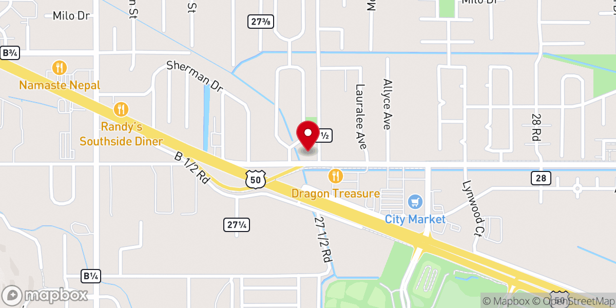 Map showing location of Orchard Mesa Baptist Church