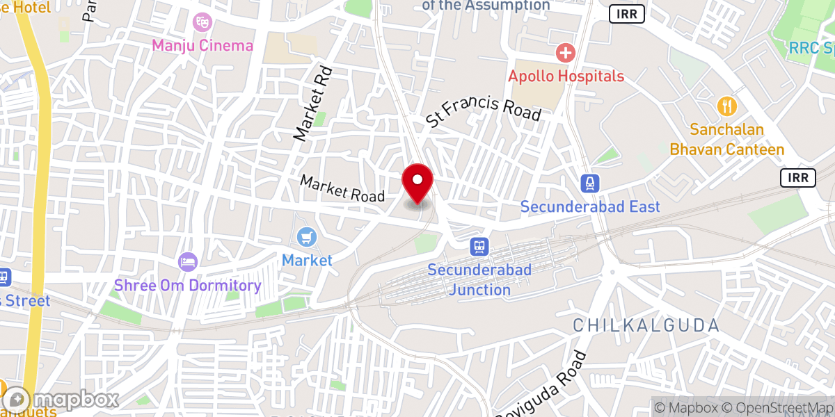 Map showing location of St Thomas SPG Church Telugu Pastorate
