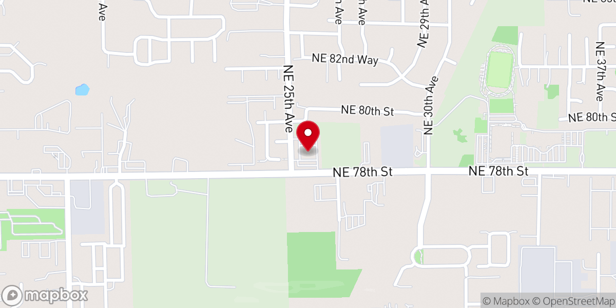 Map showing location of Gathering Church