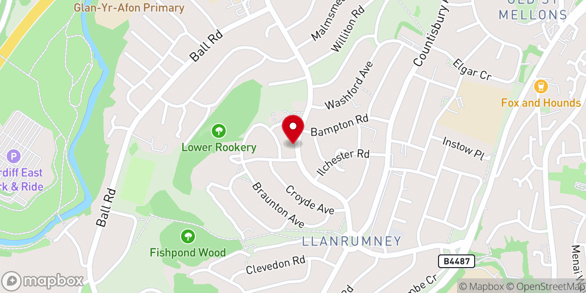 Map showing location of Saint Cadocs Catholic Church
