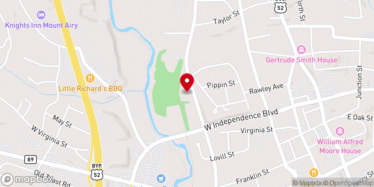 Map showing location of Yokefellow Ministry of Mount Airy