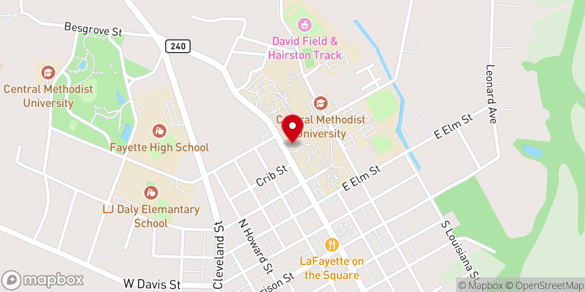 Map showing location of Linn Memorial United Methodist Church