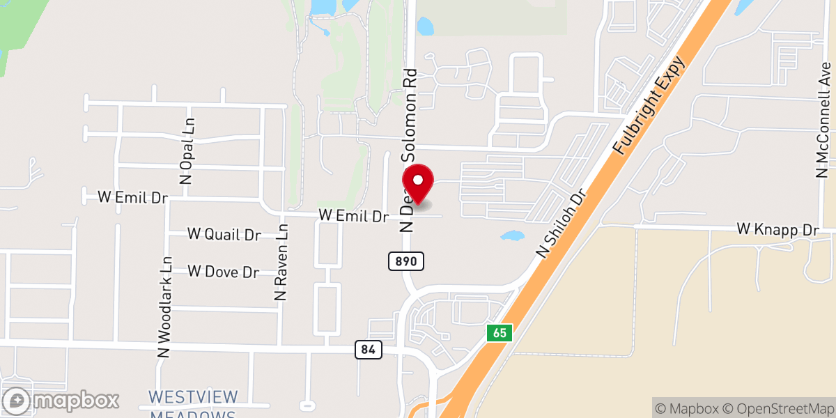 Map showing location of Fayetteville Church of Christ