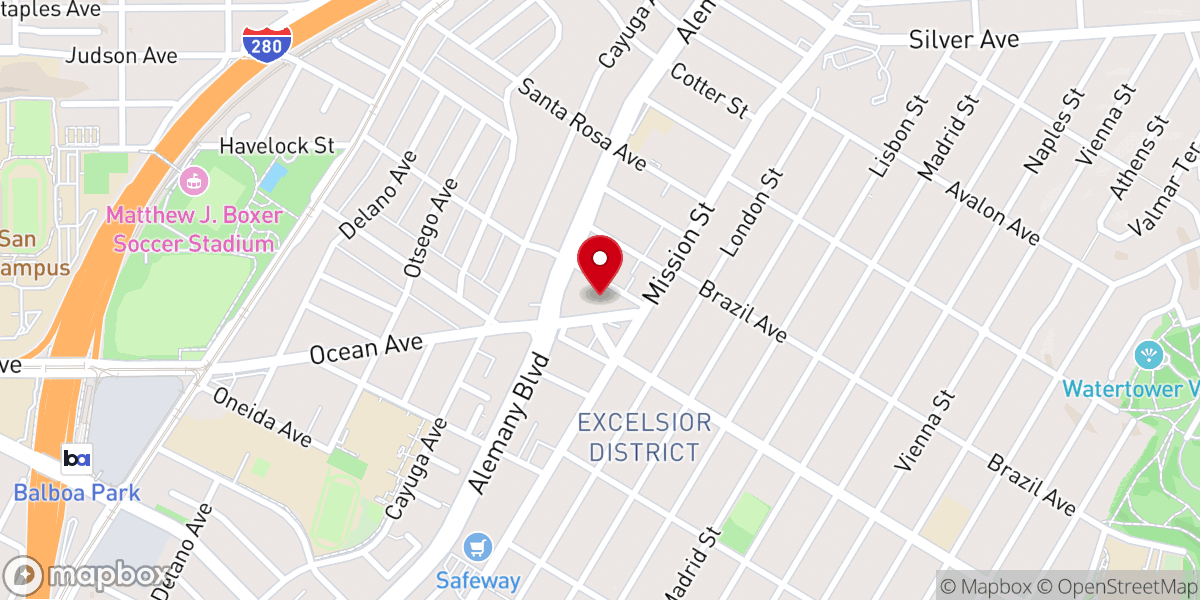 Map showing location of Mission Bay Community Church