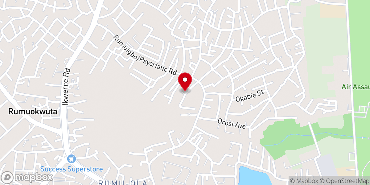 Map showing location of Living Faith Church Rumuomoi, PortHarcourt
