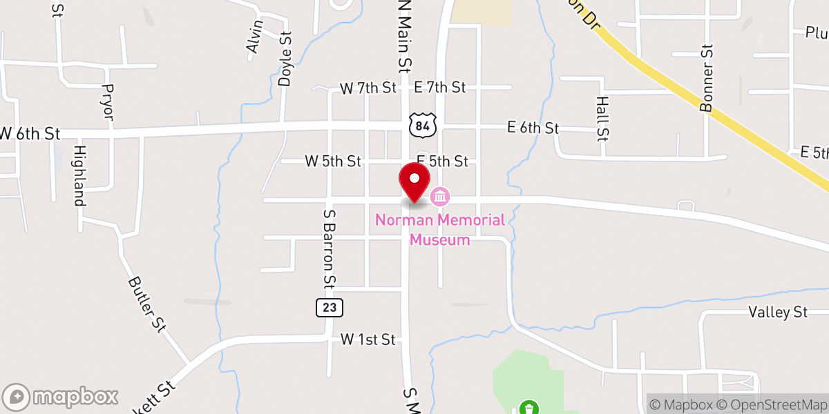 Map showing location of Rusk Bible Church