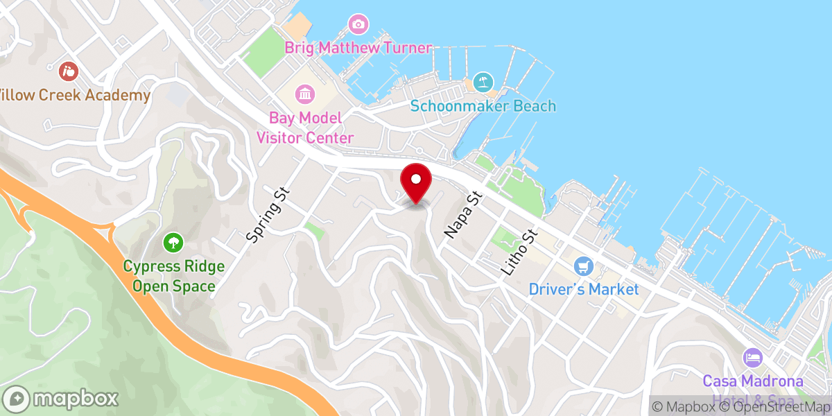 Map showing location of Sausalito Christian Fellowship