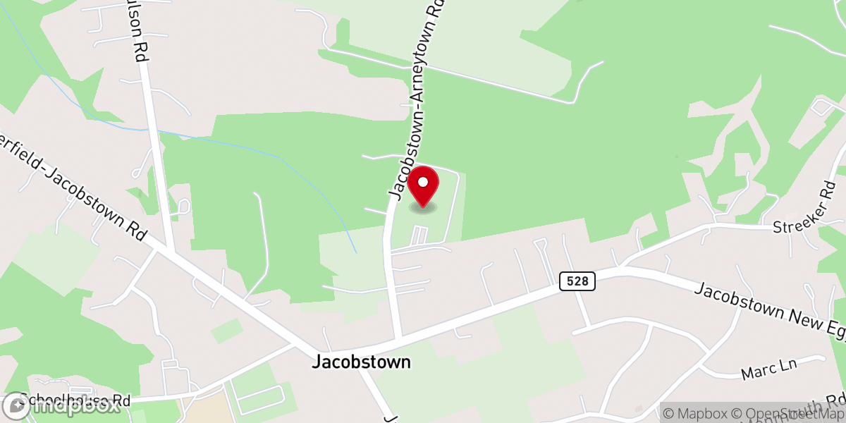 Map showing location of Jacobstown Baptist Church
