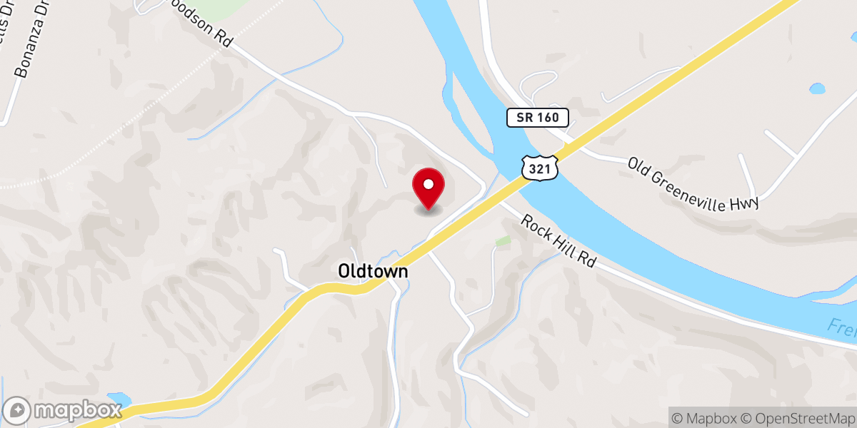 Map showing location of Russell Chapel