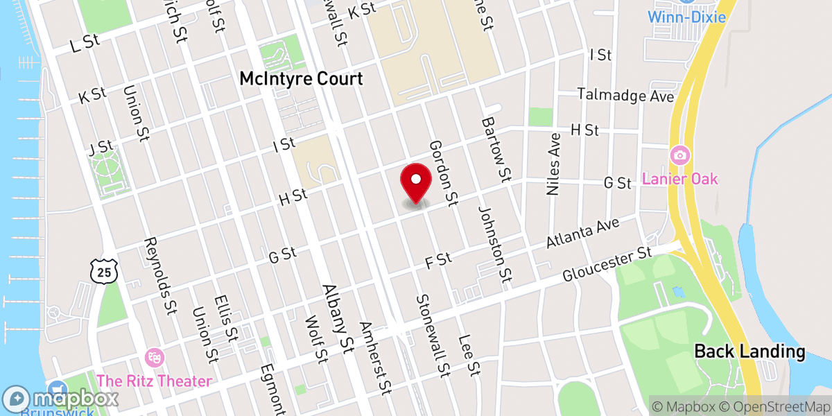 Map showing location of Zion Baptist Church