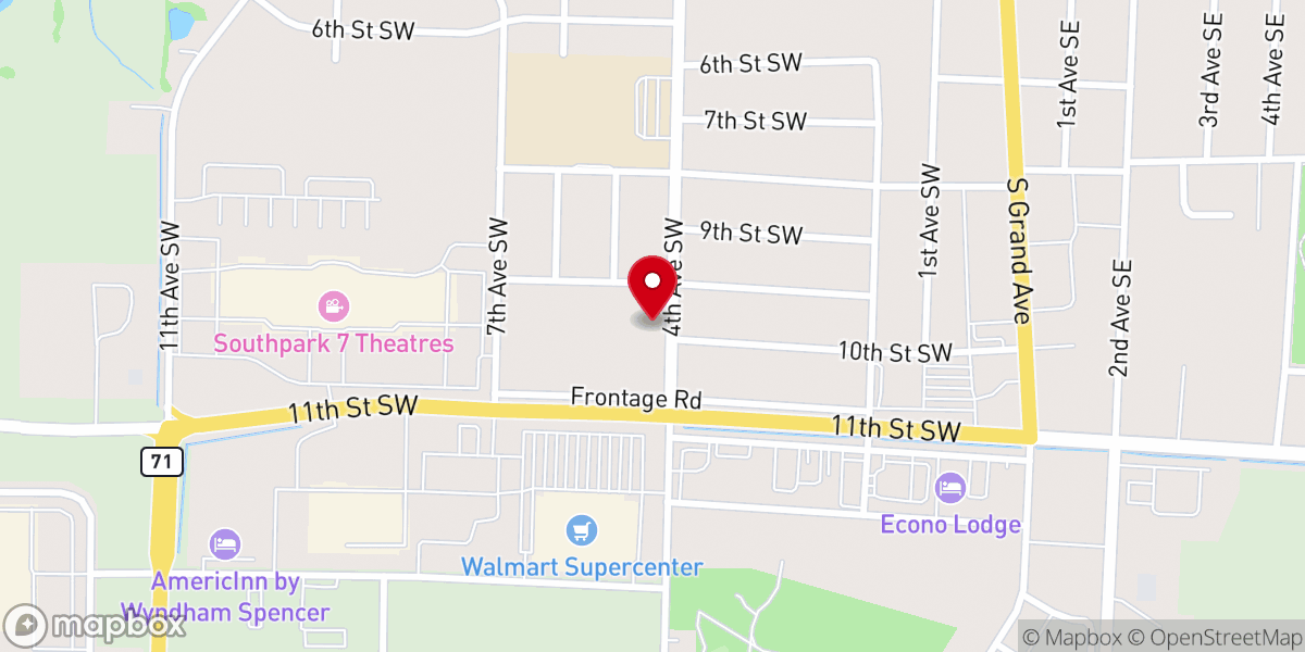 Map showing location of First Christian Church