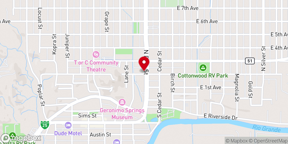 Map showing location of Celestial Wedding Chapel
