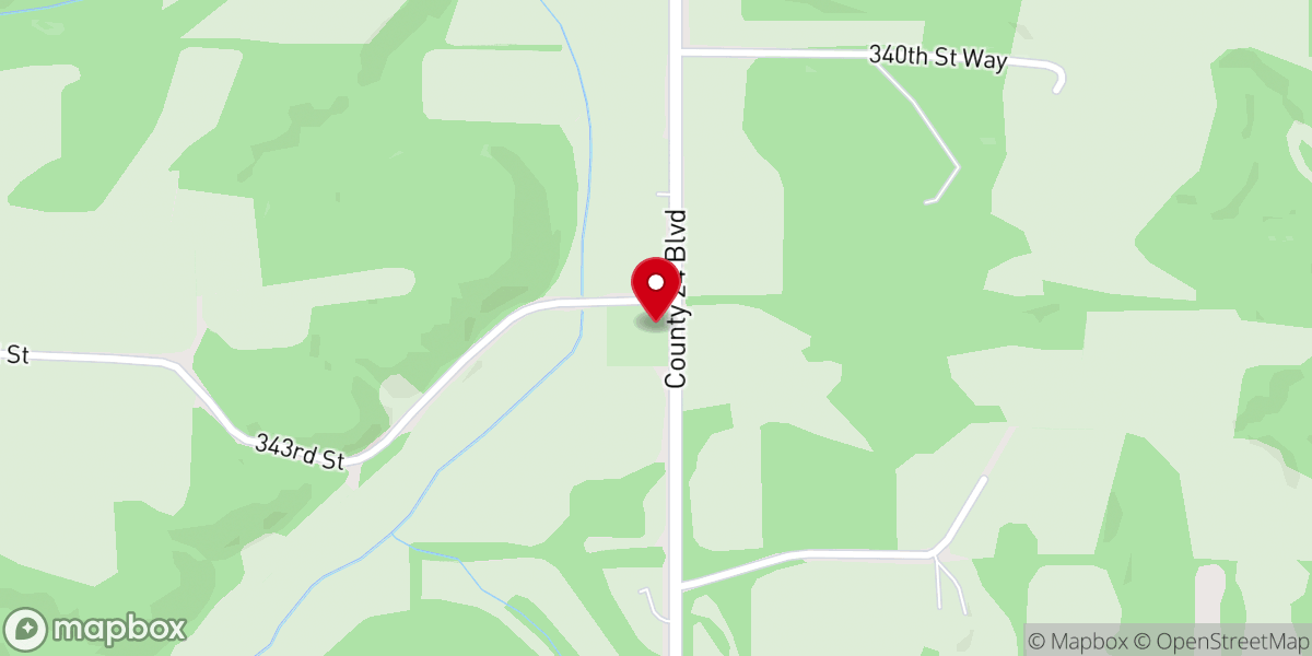 Map showing location of Wangen Prairie Lutheran Church
