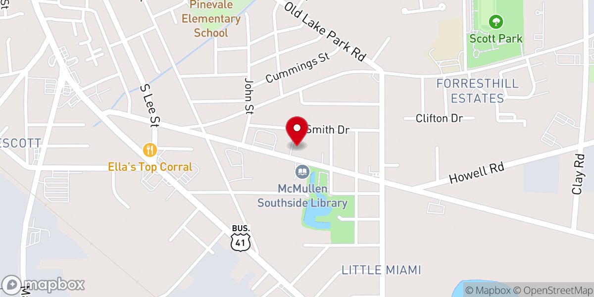 Map showing location of Christian Love Ministries Church