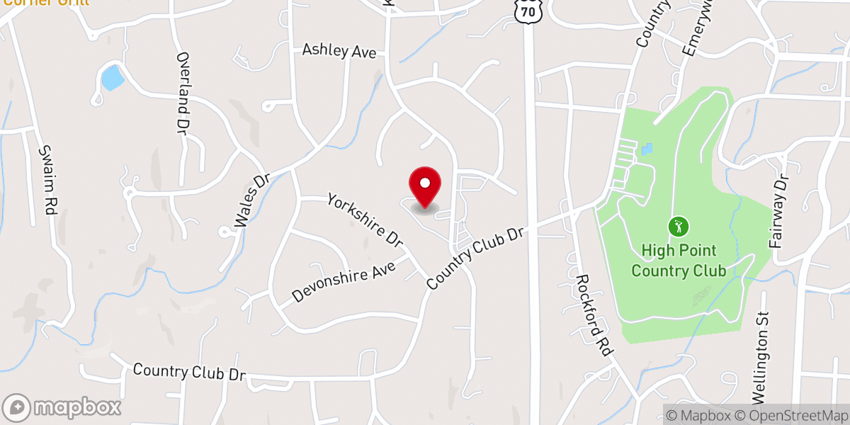 Map showing location of High Point Family Worship Center