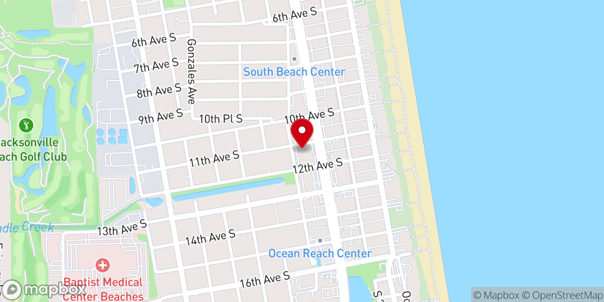 Map showing location of Church Experience Jax Beach