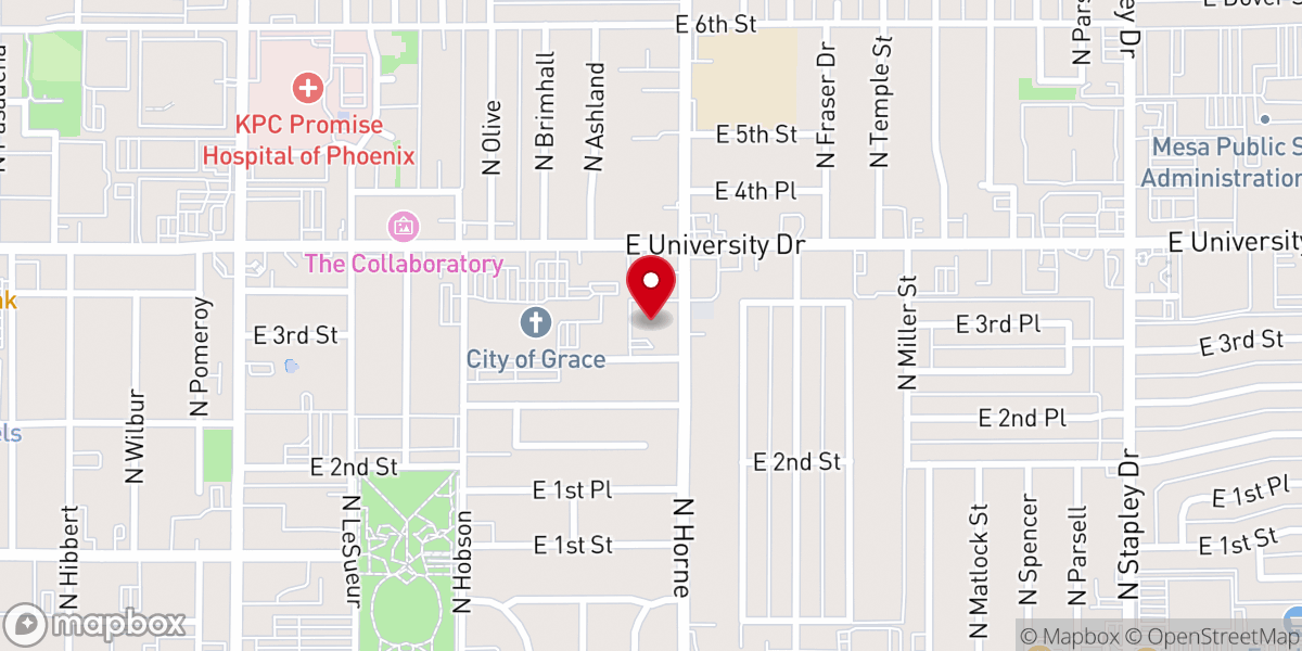 Map showing location of St Mark's Episcopal Church