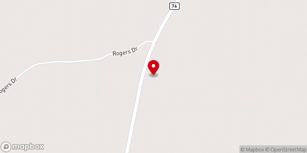 Map showing location of Russell Grove M. B. Church