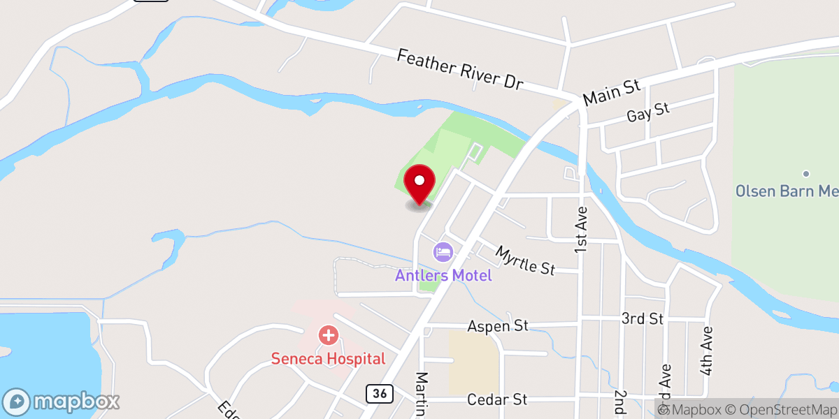 Map showing location of Lake Almanor Area Chamber of Commerce