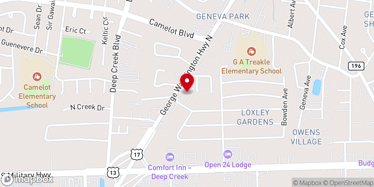 Map showing location of Brent Lox Baptist Church