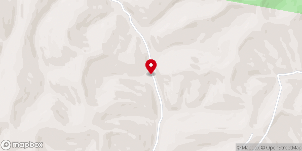 Map showing location of Cow Branch Primitive Baptist Church