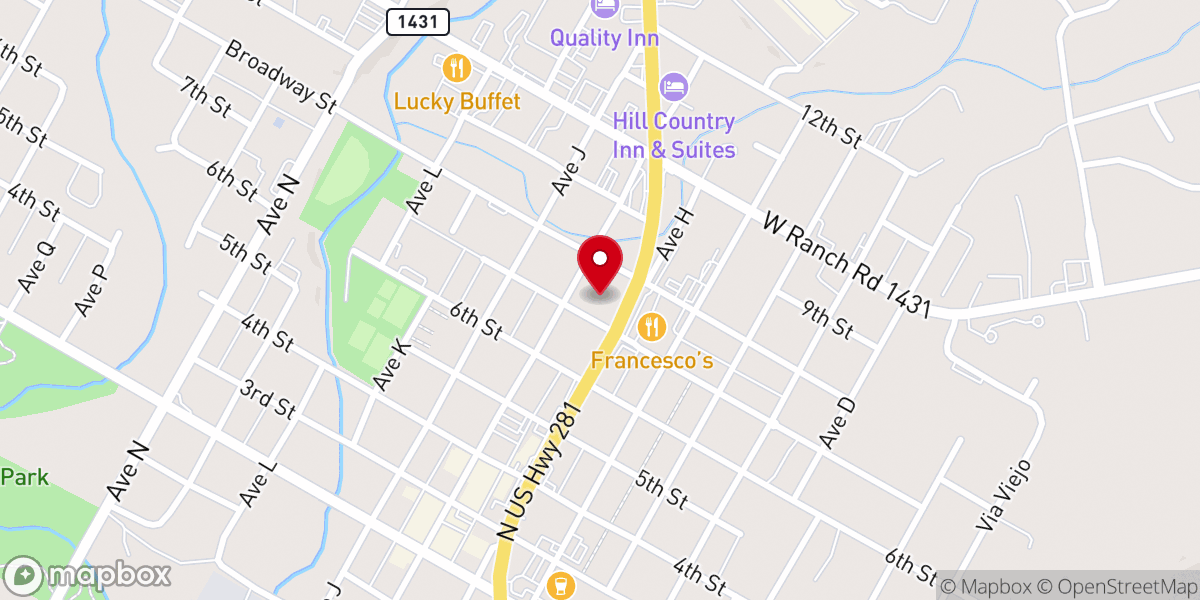 Map showing location of Lake Shores Church