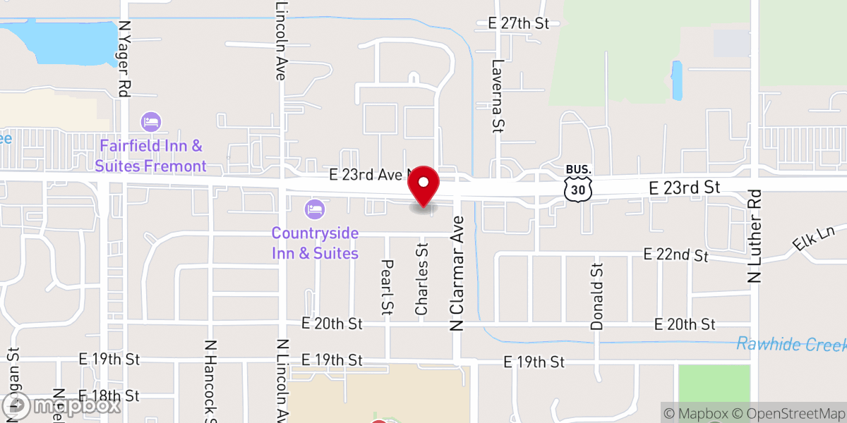 Map showing location of Godfather's Pizza