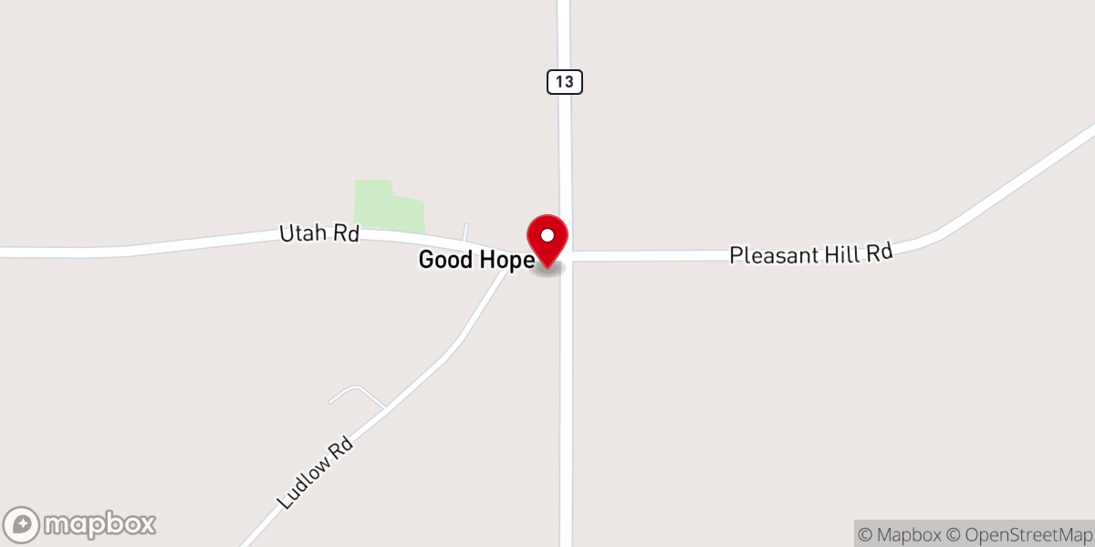 Map showing location of Good Hope Methodist Church