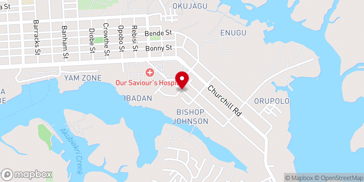 Map showing location of St. Johns Anglican Church