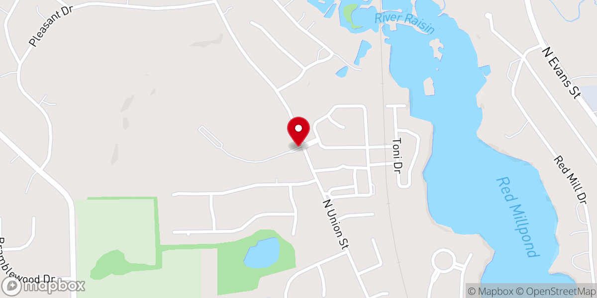 Map showing location of Tecumseh Church of the Nazarene