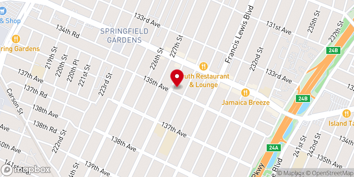 Map showing location of Jamaica Queens Wesleyan Church