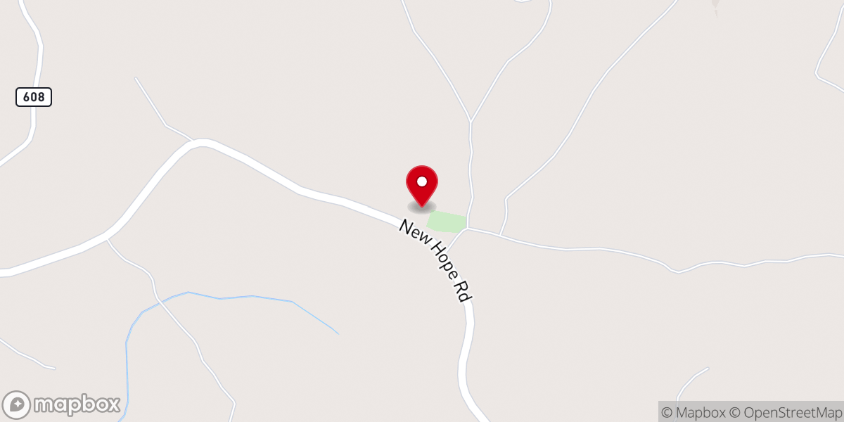 Map showing location of New Hope Memorial Church