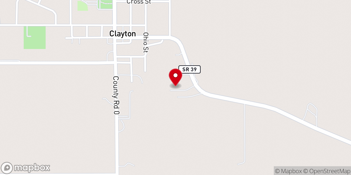 Map showing location of Clayton Christian Church