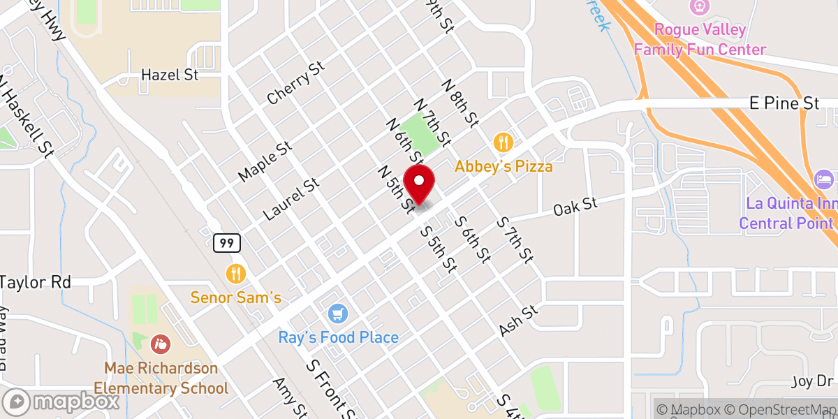 Map showing location of Medford Life Church