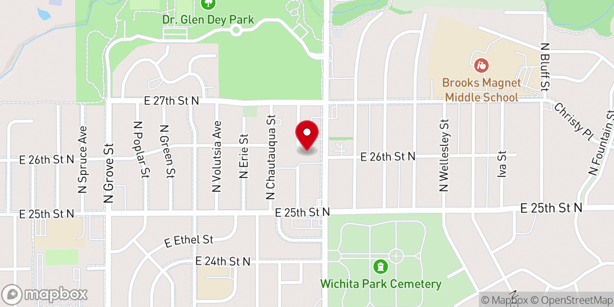 Map showing location of Calvary Baptist Church