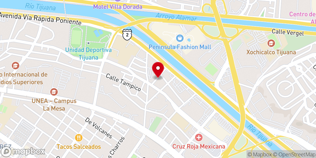 Map showing location of Templo Expiatorio San Rafael Guizar y Valencia