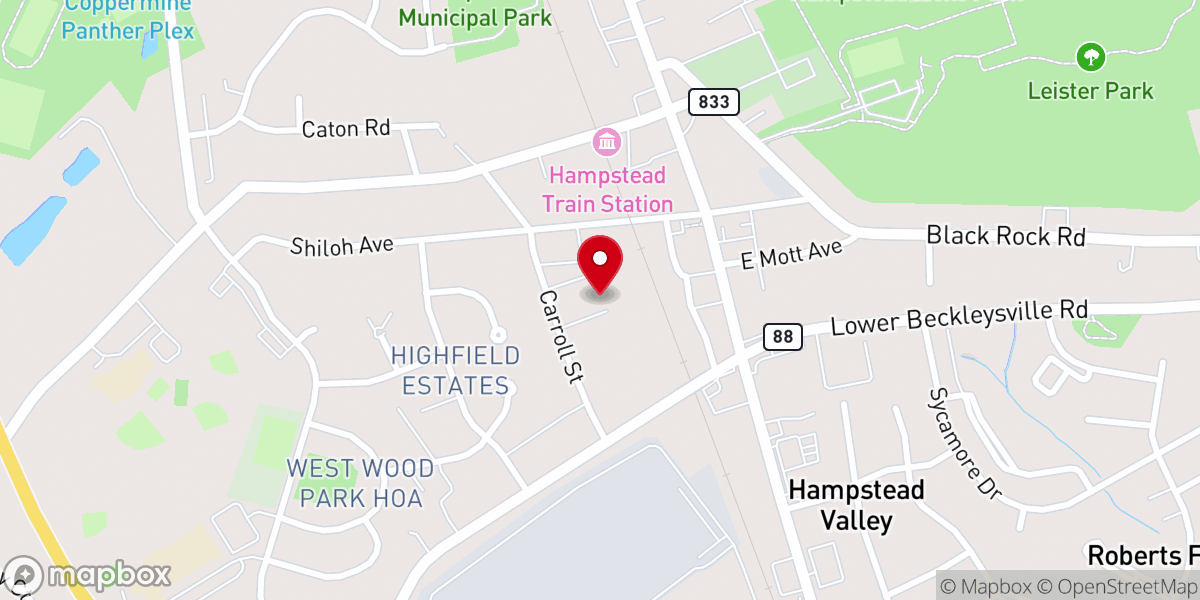 Map showing location of Crossroads Church - Hampstead